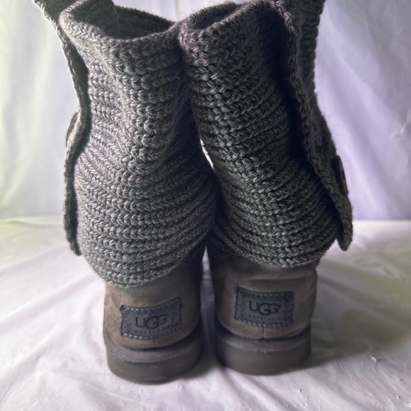 UGG Gray Knit Heeled Boots - Picture 6 of 14